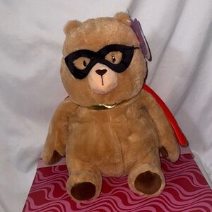 Gigglescape 14” Superhero with Cape Brown Bear Plush